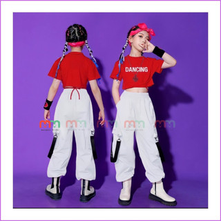 Đồ nhảy cho bé gái hiphop áo croptop cột dây quần jogger Dù túi hộp cao cấp cho bé 5 đến 12 tuổi