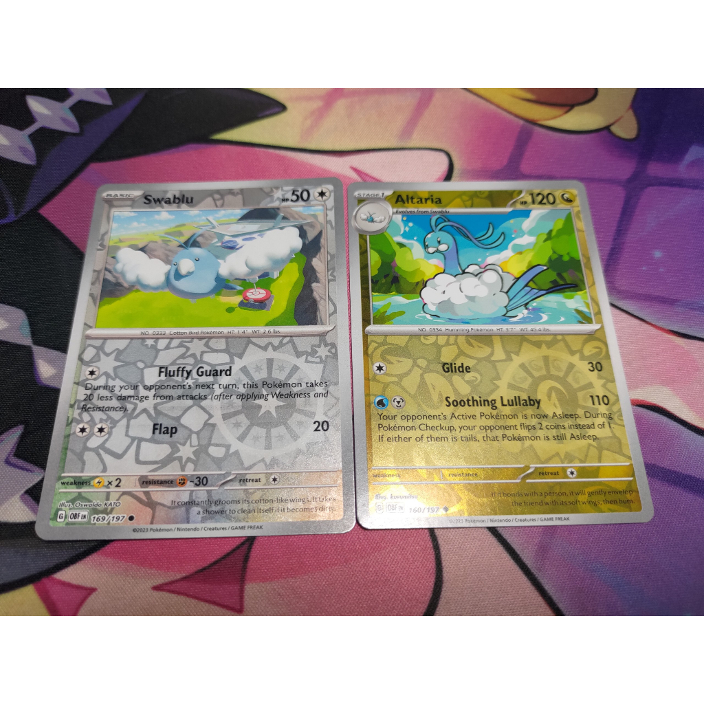 Combo 2 Thẻ Pokemon 2 Cấp tiến hóa của Altaria - Non-Holo - OBFEN