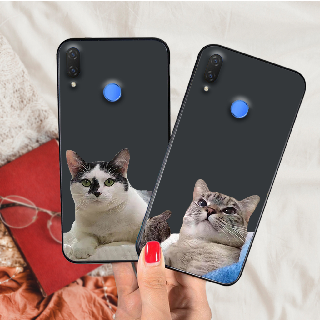 Ốp lưng Huawei Nova 3 / Nova 3E / Nova 3i dẻo mềm in chú mèo cute bảo vệ camera