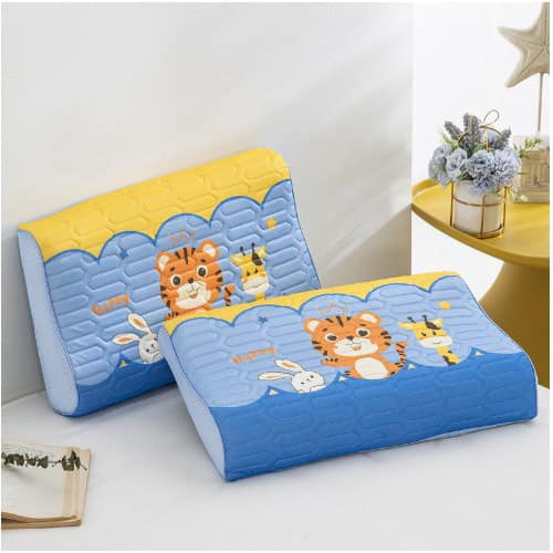 Gối điều hoà cao su non mầm non cho bé trai từ 2-12 tuổi - vỏ gối Latex dễ dàng tháo ra, êm mịn mát, thấm hút mồ hôi tốt