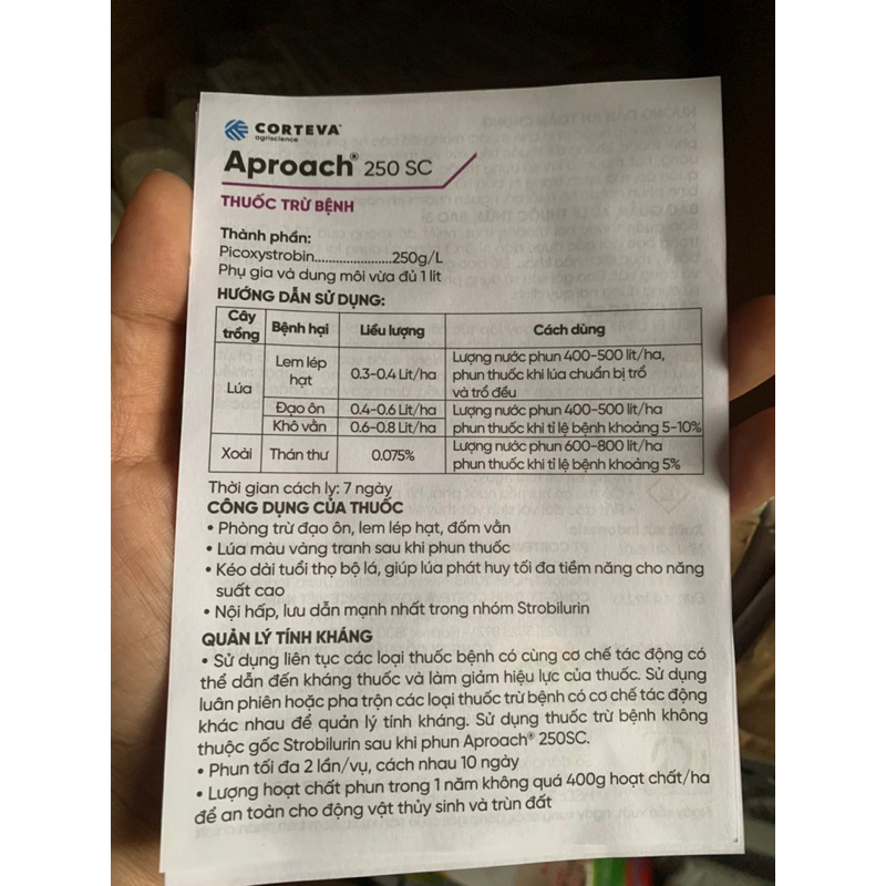 APROACH 250SC| Chai 250ml| Phòng trừ lem lép hạt