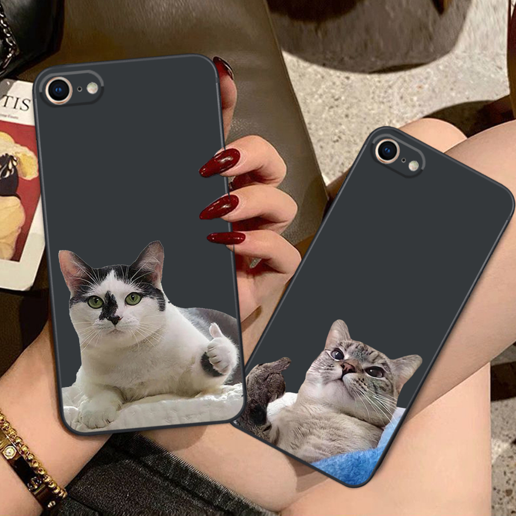 Ốp lưng Iphone 5/5S/5SE- IPHONE 6/6S-IPHONE 6/6S PLUS-IPHONE 7/8-IPHONE SE 2020 dẻo mềm in chú mèo cute bảo vệ camera