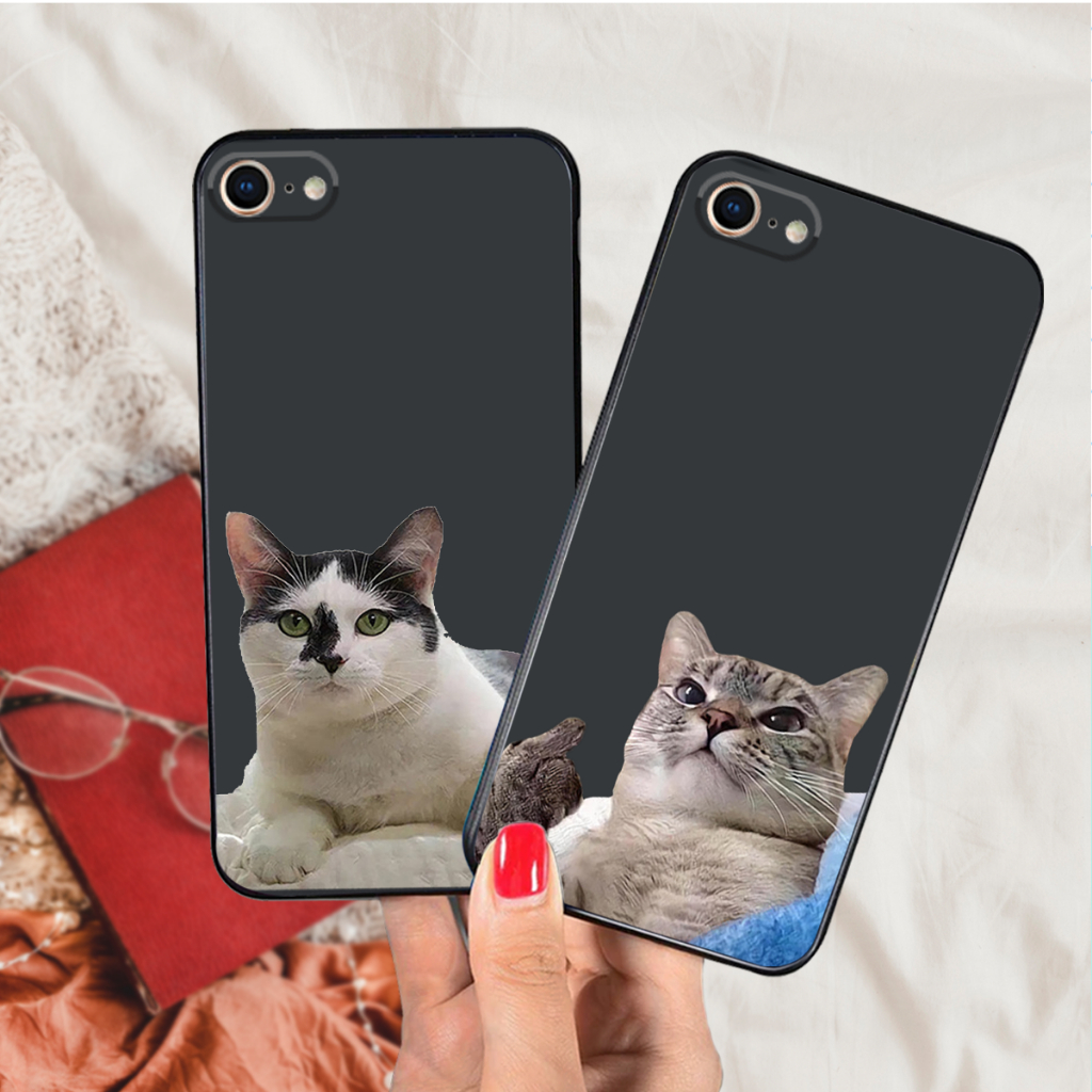 Ốp lưng Iphone 5/5S/5SE- IPHONE 6/6S-IPHONE 6/6S PLUS-IPHONE 7/8-IPHONE SE 2020 dẻo mềm in chú mèo cute bảo vệ camera