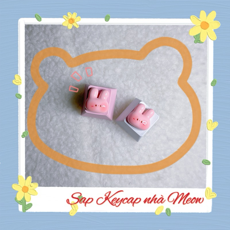 Keycap thỏ hồng mini dành cho bàn phím cơ