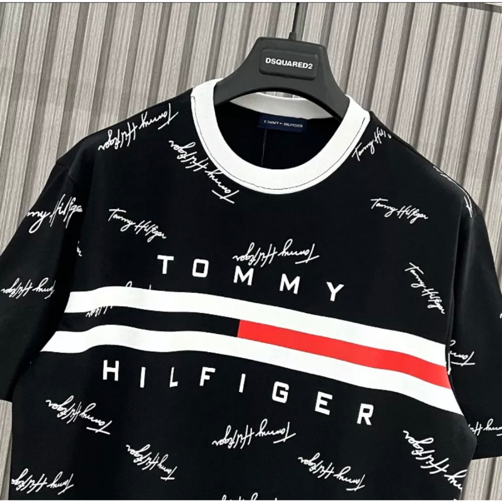 Áo Phông Tommy Chữ Kí Form Dáng Unisex Phong Cách Hàn Quốc Bản Đẹp
