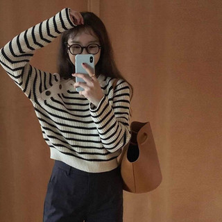 Áo len sọc dài tay dày 55k