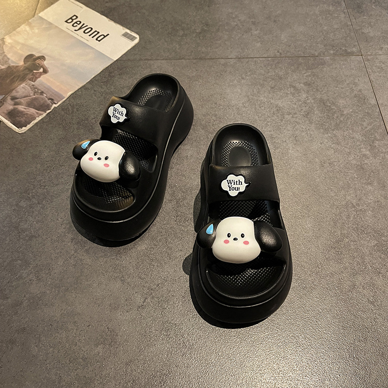 Dép quai ngang -dép bánh mì eva độn đế 6cm hình CÚN NICE