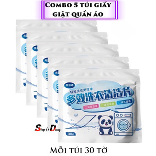 Combo 5 túi giấy giặt quần áo, mỗi túi 30 tờ