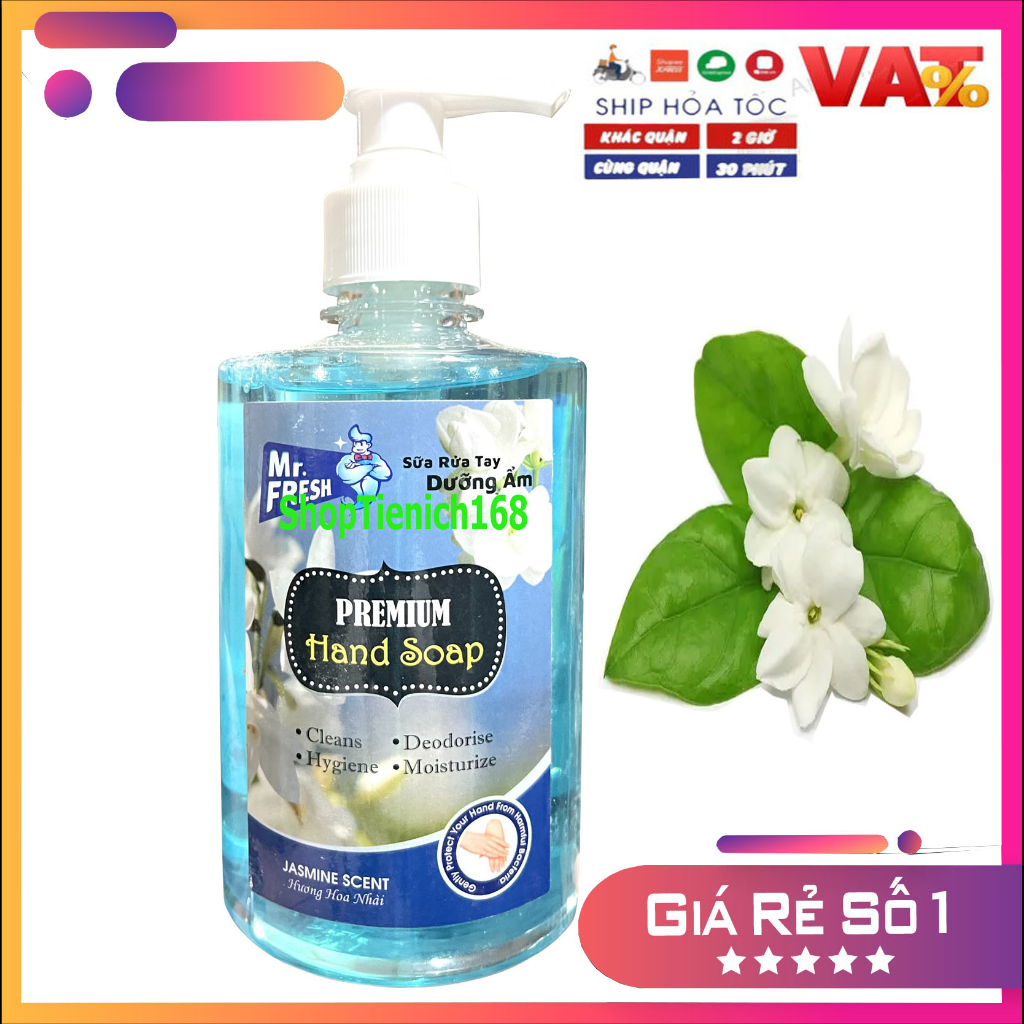 Nước rửa tay Khử mùi diệt khuẩn Mr.fresh 500ml Hương Nhài