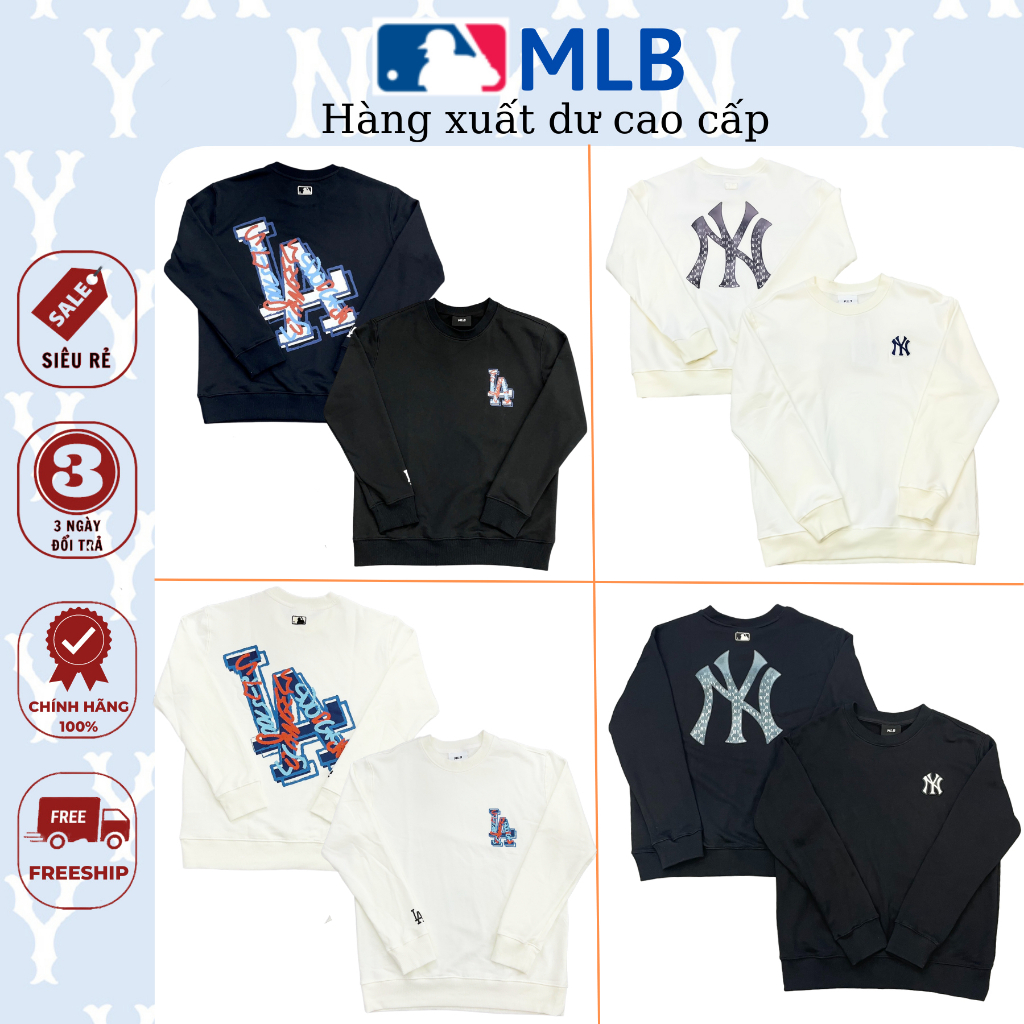 Áo nỉ Sweater nam nữ MLB NY nhiều màu hàng xuất dư cao cấp phong cách Hàn Quốc