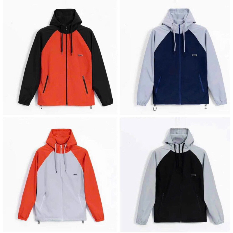 Áo gió phối màu nam nữ thời trang, áo khoác gió 2 lớp lót lưới