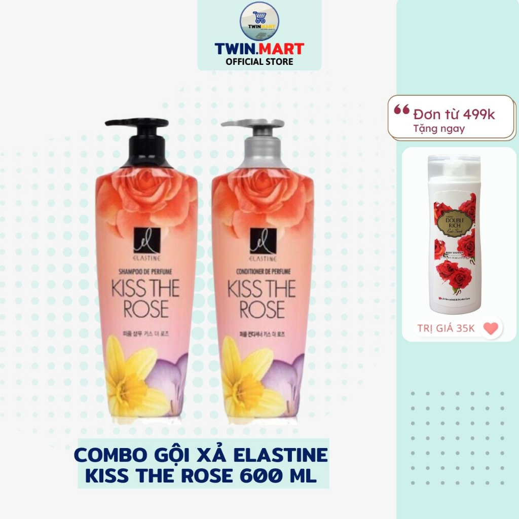 Combo gội xả hương nước hoa Hàn Quốc - 600ml hương Kiss The Rose