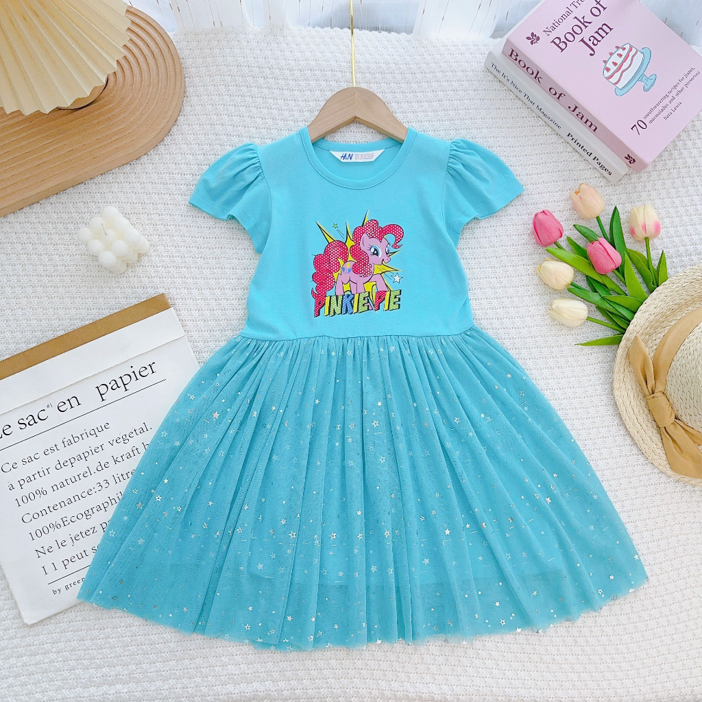 Đầm bé gái công chúa dáng xòe điệu đà vải thun cotton mềm mại, hình in mèo hello kitty dễ thương bé 15-45kg  | S&B KIDS