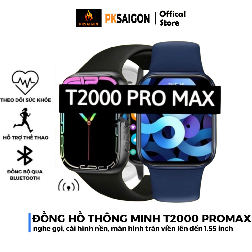 Đồng Hồ Thông Minh T2000 Pro Max Thiết Kế Cực Đẹp, Nhận Tin Nhắn, Nghe Nhạc Cho Nam Nữ Màn. Bảo Hành 12 Tháng . | BigBuy360 - bigbuy360.vn