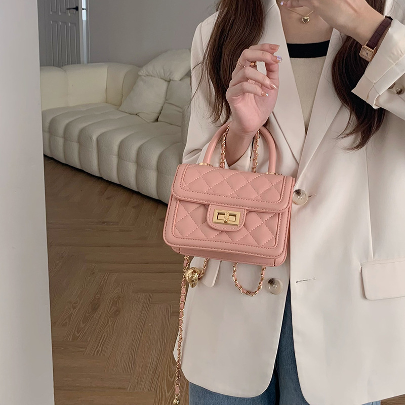 Túi Xách Nữ Đeo Chéo Kèm Dây Xích Thời Trang Hàn Quốc Dễ Phối Đồ Lila54