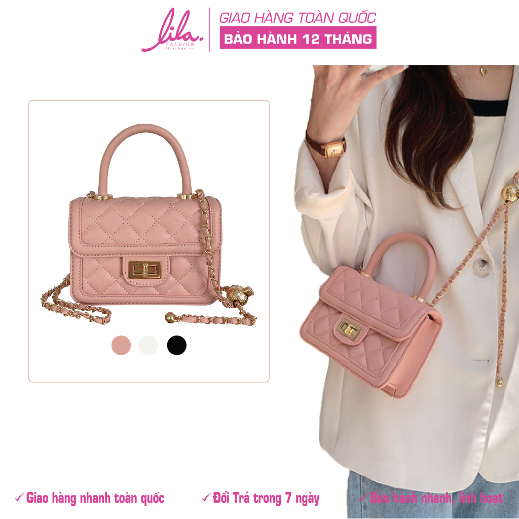 Túi Xách Nữ Đeo Chéo Kèm Dây Xích Thời Trang Hàn Quốc Dễ Phối Đồ Lila54