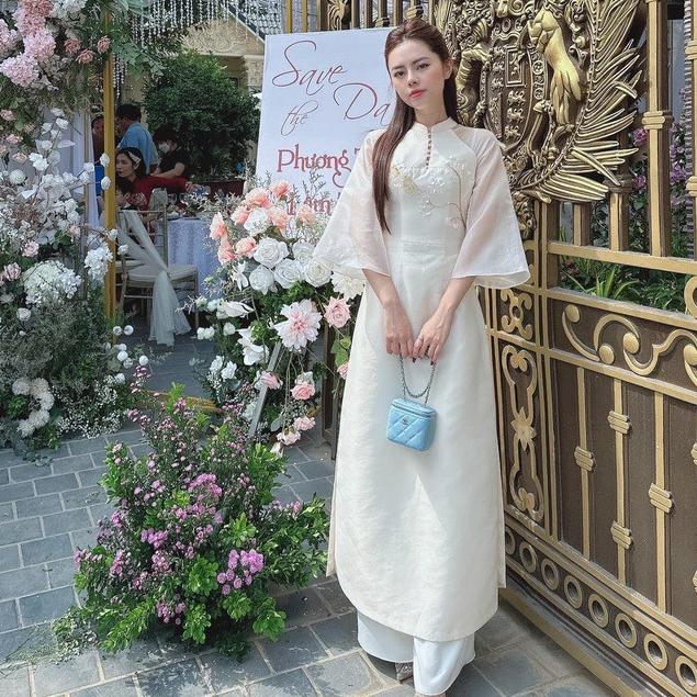 Áo dài thiết kế , Áo dài cách tân nữ chất liệt TAFFA phù hợp cho chị đi tiệc , lễ cưới