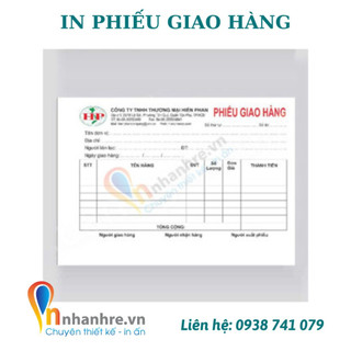 Phiếu giao hàng , phiếu ship hàng có sẵn giá rẻ, chất lượng - INNHANHRE