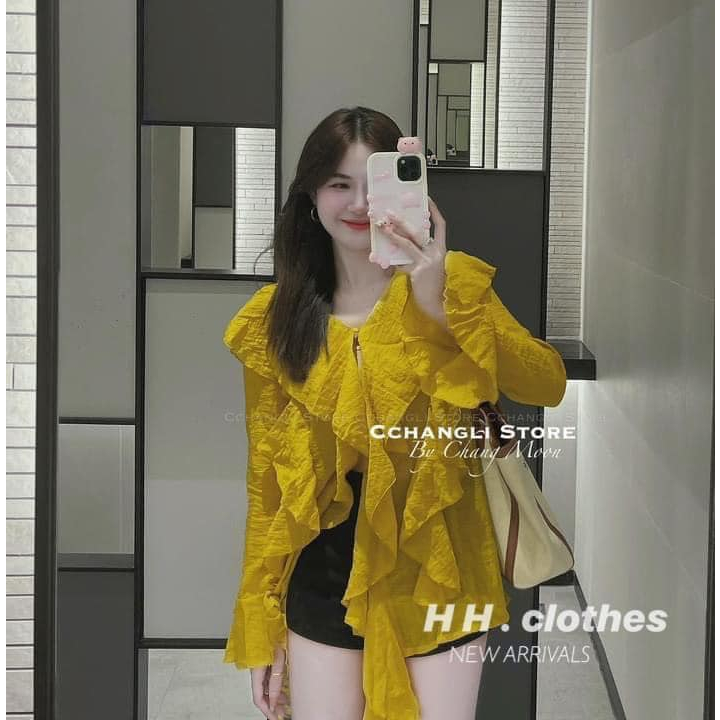 Áo tơ bèo tay dài loe mới