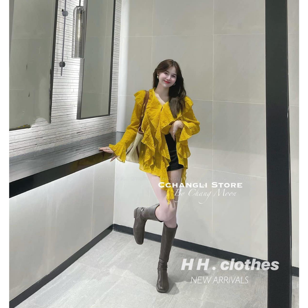 Áo tơ bèo tay dài loe mới