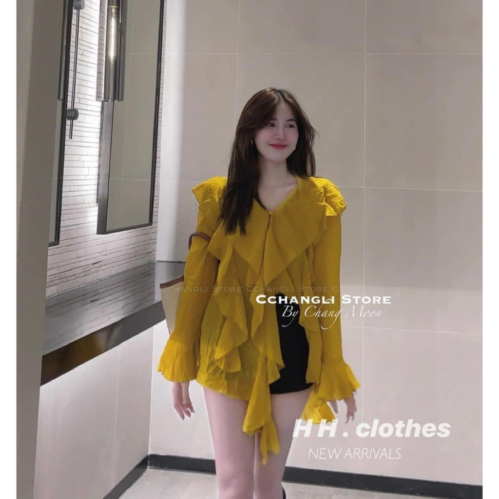 Áo tơ bèo tay dài loe mới