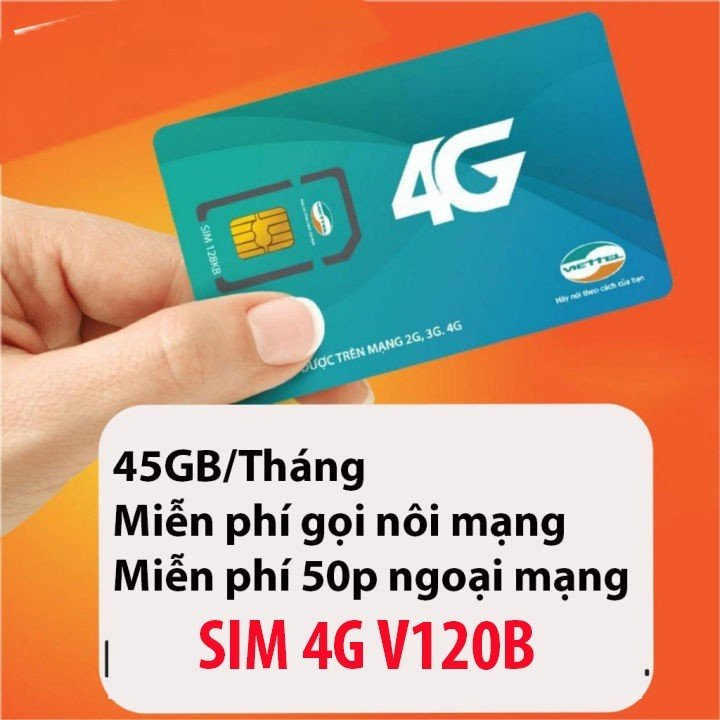 Sim V120N 1.5 GB/Ngày VIETTEL 4G  Miễn Phí Nghe Gọi Nội Mạng, Ngoại Mạng Hàng Chính Hãng