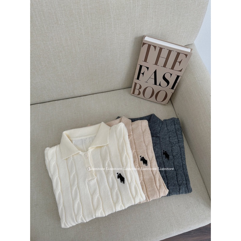 Áo len Polo vặn thừng logo Lianstore