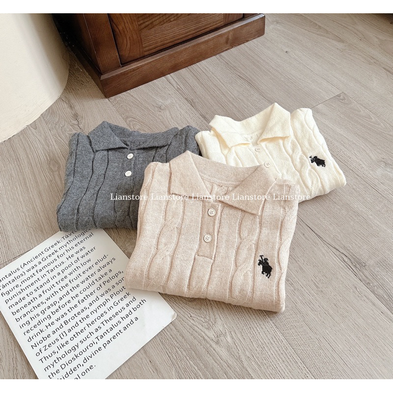 Áo len Polo vặn thừng logo Lianstore