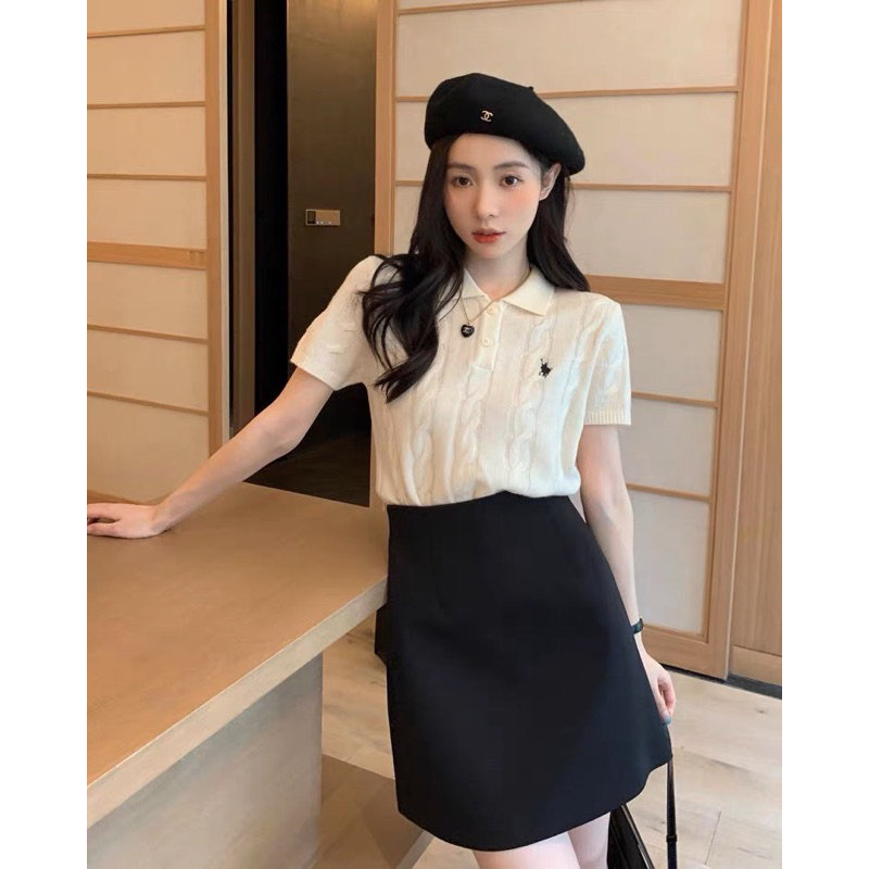 Áo len Polo vặn thừng logo Lianstore