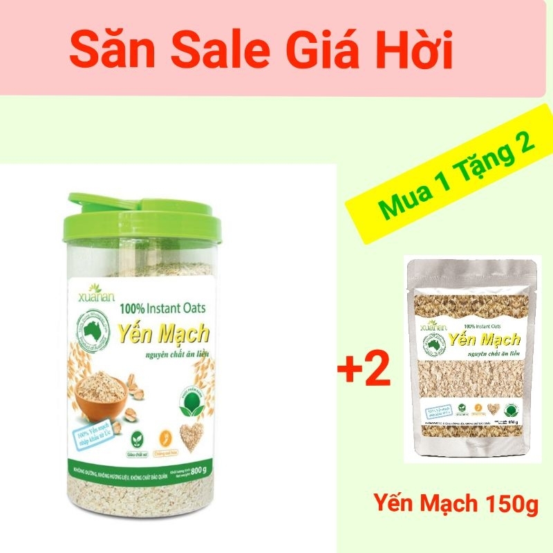 Yến Mạch Xuân An 800g ( 2 Hộp 400g) _Tặng Kèm 2 Gói YM Hữu Cơ 150g