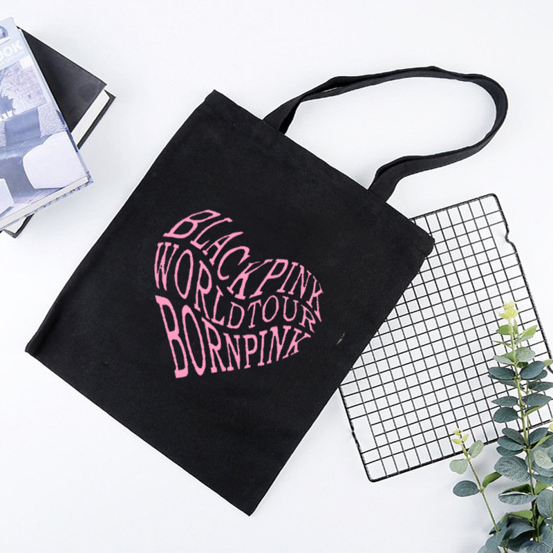 TÚI XÁCH BLACKPINK CANVAS IN HÌNH CHỬ KÝ CỰC ĐẸP
