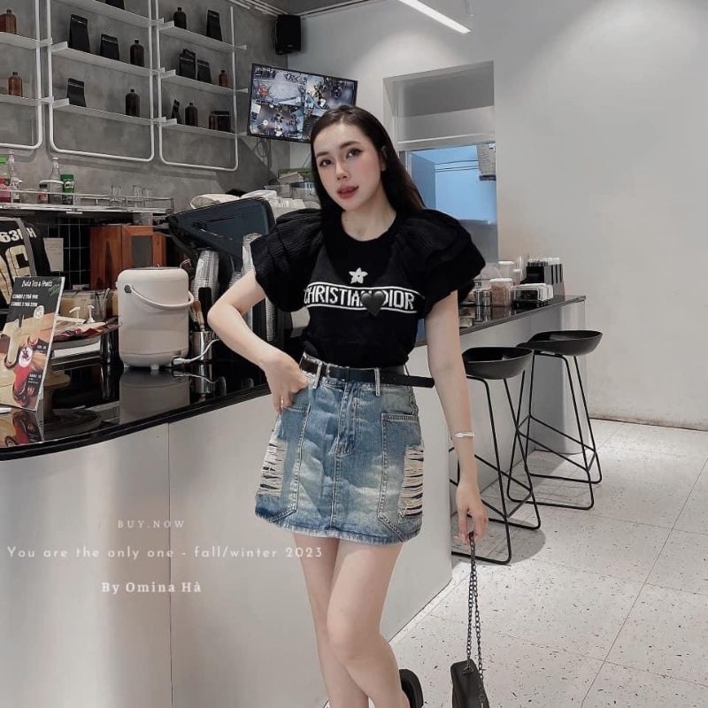 Chân váy chữ A rách túi