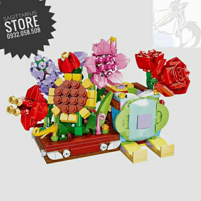 Bộ Xếp Hình BB051 Lắp Ráp Chậu Hoa 8 in 1