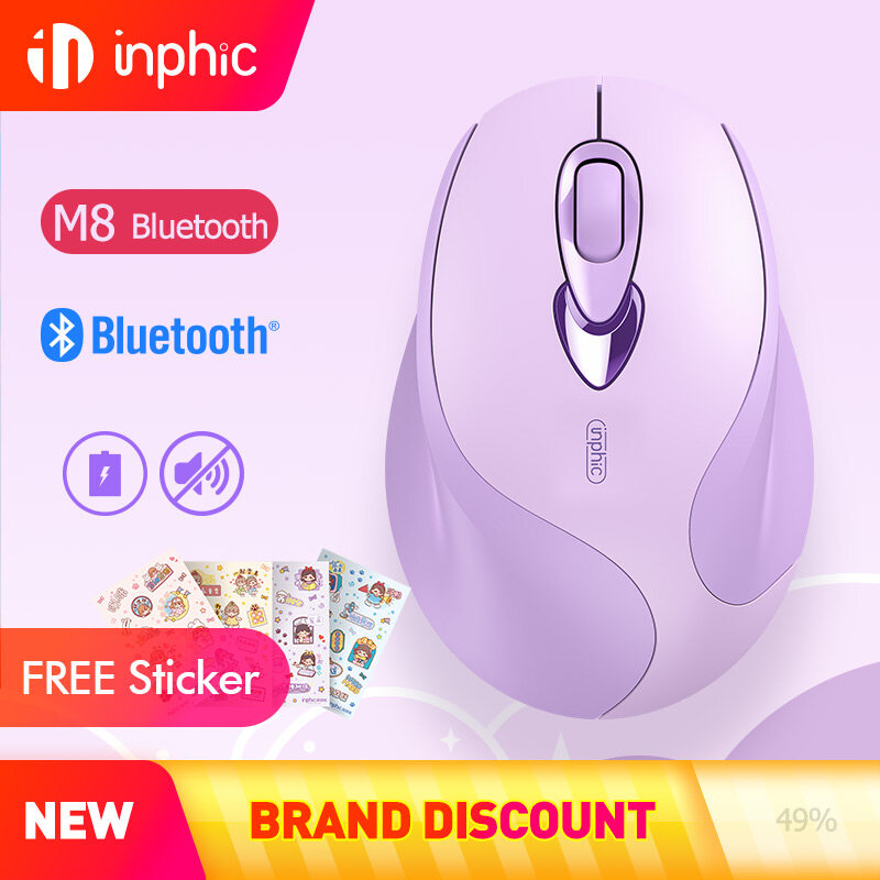 Chuột không dây pin sạc INPHIC M8 Chống ồn - Bản mới 2022 sạc Type C
