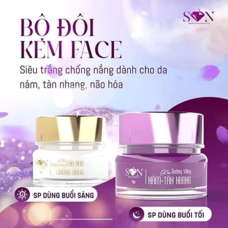 Combo Kem Face Son Nguyễn Tiên  - dưỡng trắng da,  giảm mụn nám tàn nhang