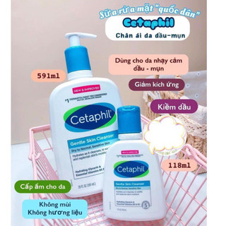 Sữa rửa mặt dịu nhẹ Cetaphil Mỹ chai 591ml