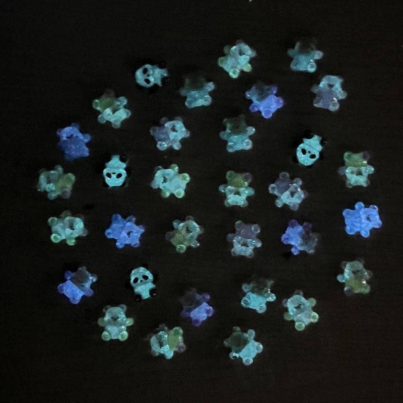 Charm gấu phát sáng trang trí móng tay-charm gấu dạ quang phát sáng ban đêm