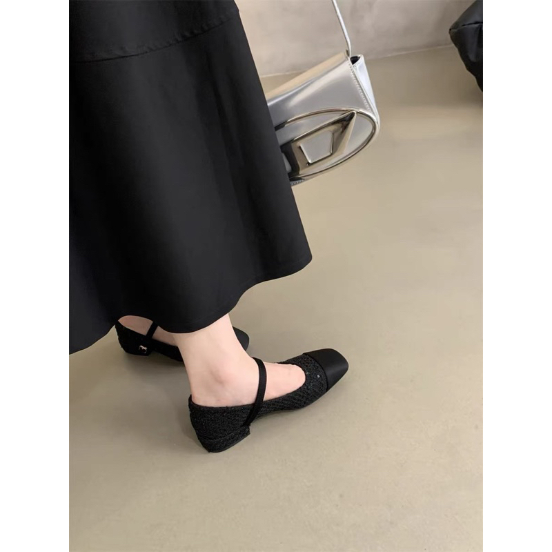 Giày búp bê mary Jane quai ngang gót thấp mùa thu 2023