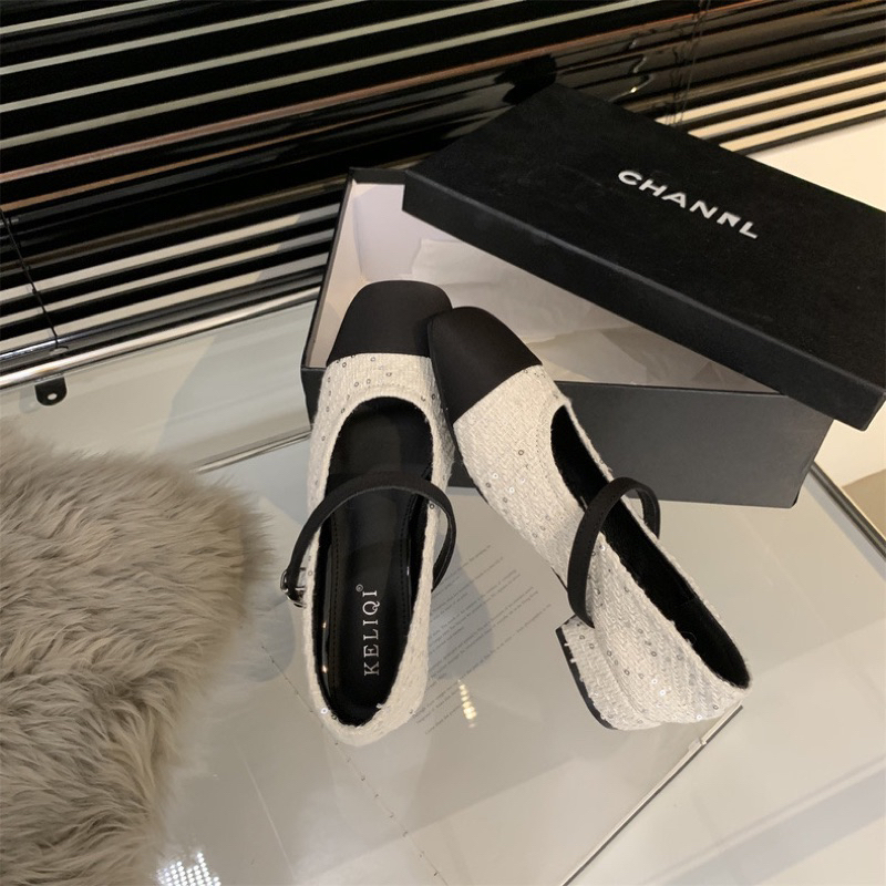 Giày búp bê mary Jane quai ngang gót thấp mùa thu 2023