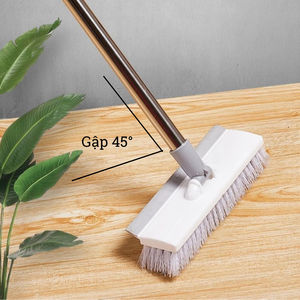 Cây chà sàn nhà tắm 2 trong 1 cán dài tiện lợi, chổi chà sàn tích hợp chà sàn và gạt nước