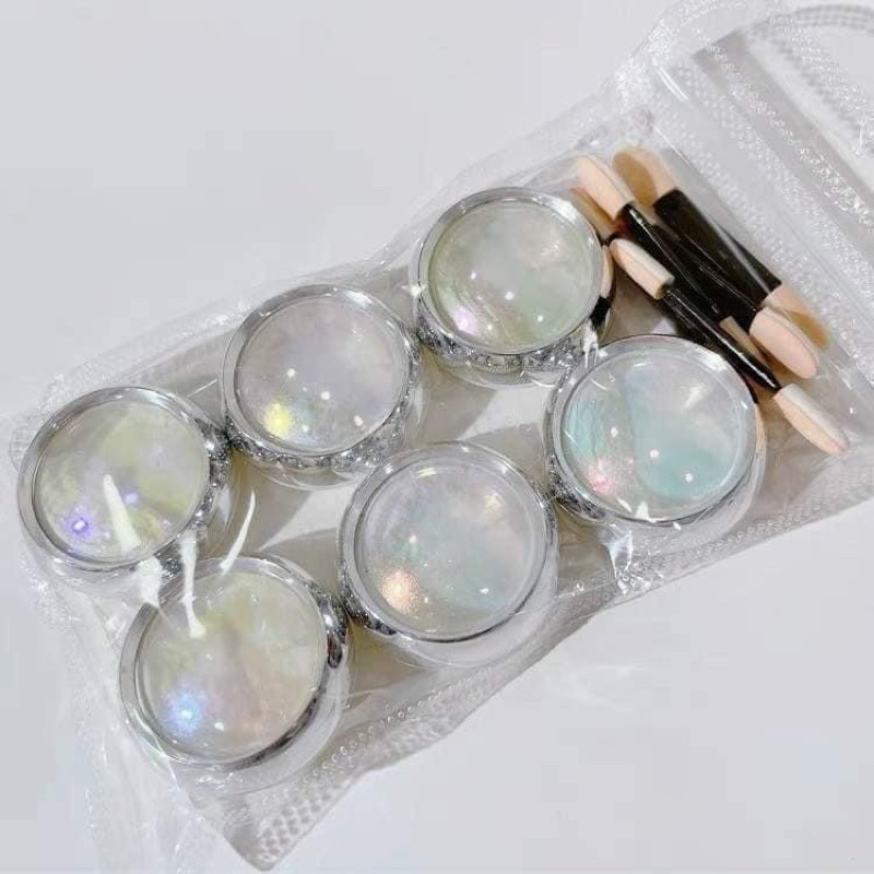 Set Tráng Gương Ngọc Trai 6 Màu Làm Nail