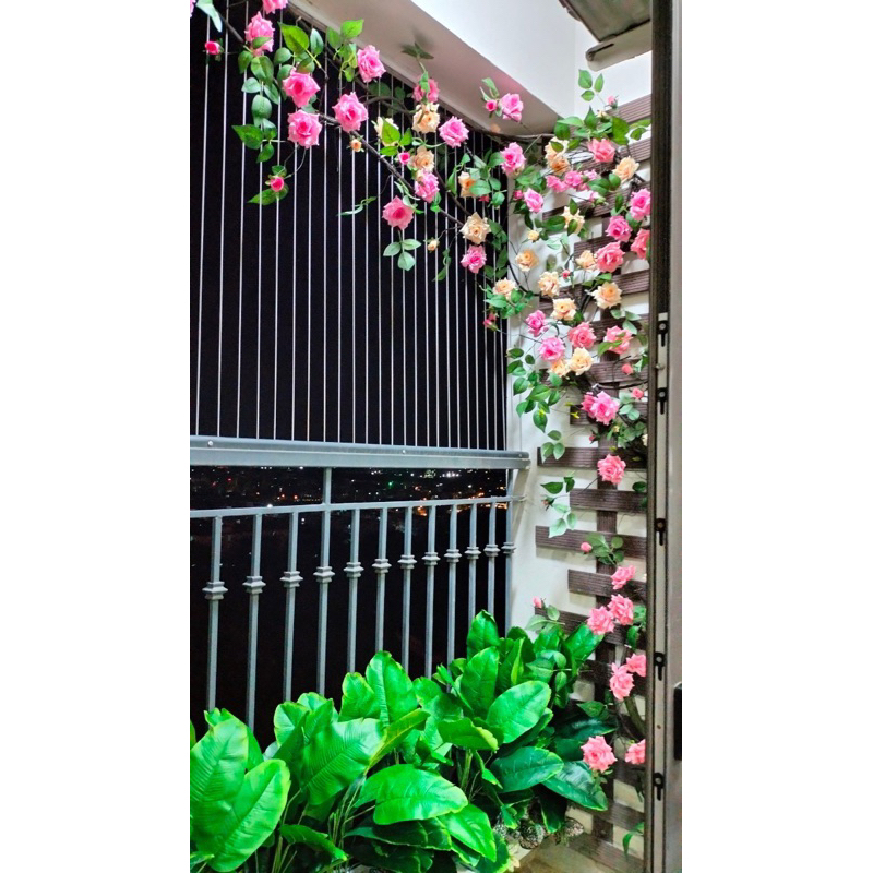 Dây hoa giả/ Dây Hồng Leo cổ dài 1,7m trang trí không gian siêu đẹp