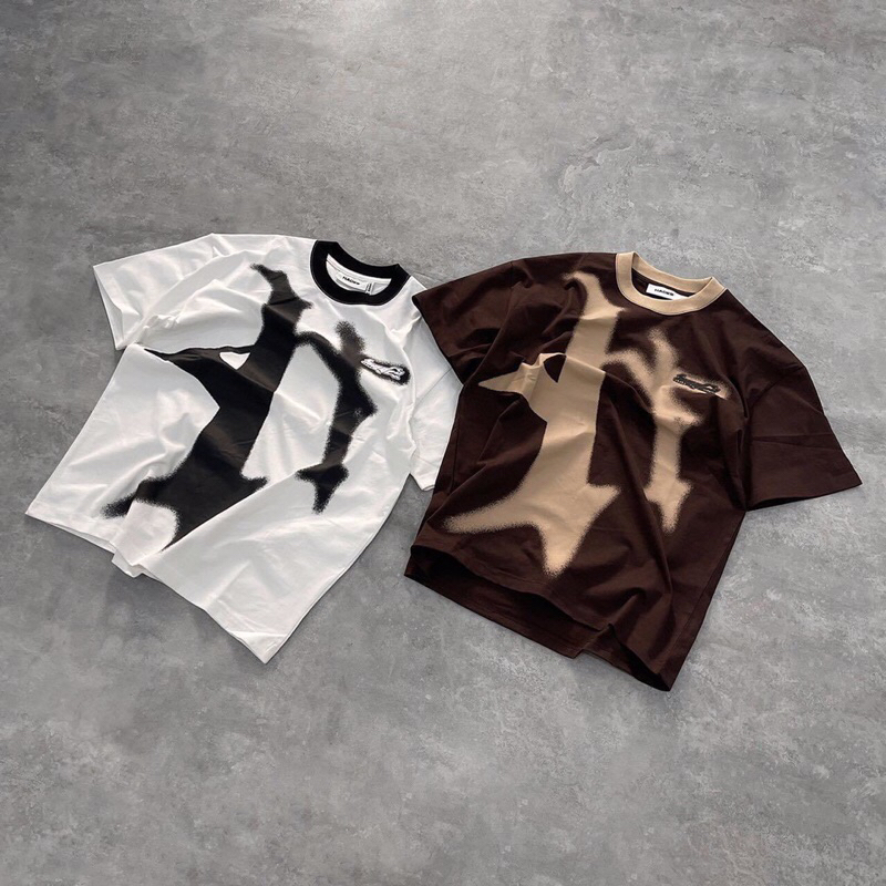 Áo thun unisex form rộng tay lỡ in loang_HT.Store96