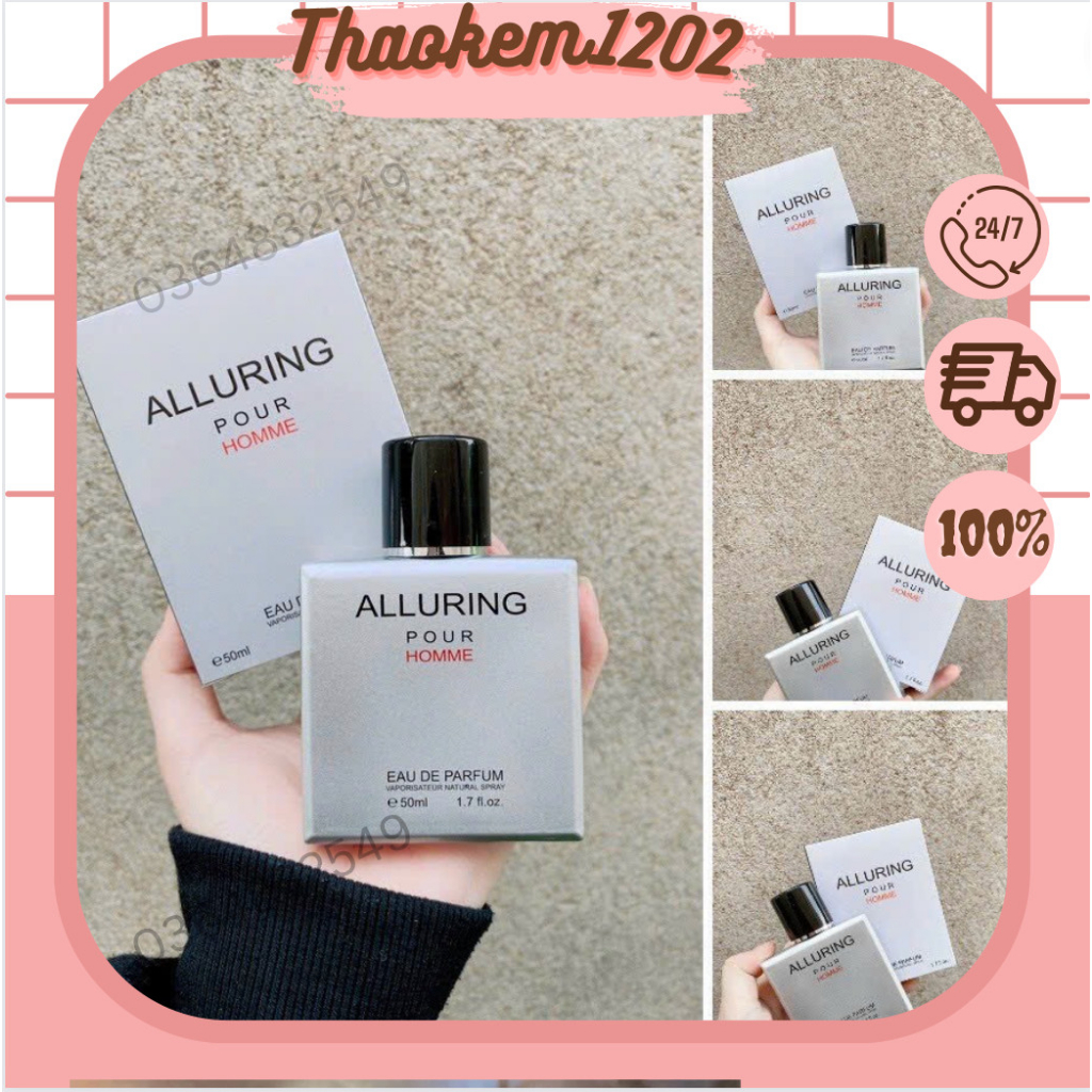 Nươc Hoa, Nước Hoa Nam, Xịt Thơm Alluring 50ml Nam Tính, Gợi Cảm, Cuốn Hút