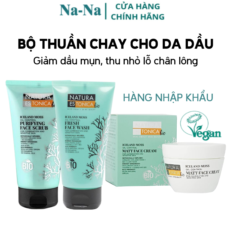 Bộ kem dưỡng phục hồi cải thiện làn da dầu mụn Natura Estonica thuần chay