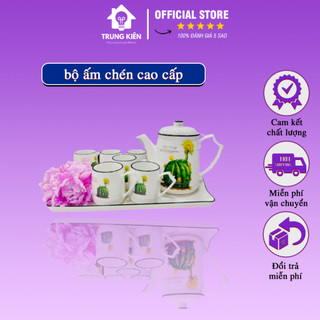 Bộ ấm chén cao cấp xương rồng tròn-bộ ấm chén cao cấp kiên trang