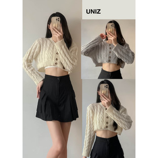 Áo khoác len gân dáng croptop uniz Aokhoaclencroptop/P1K8