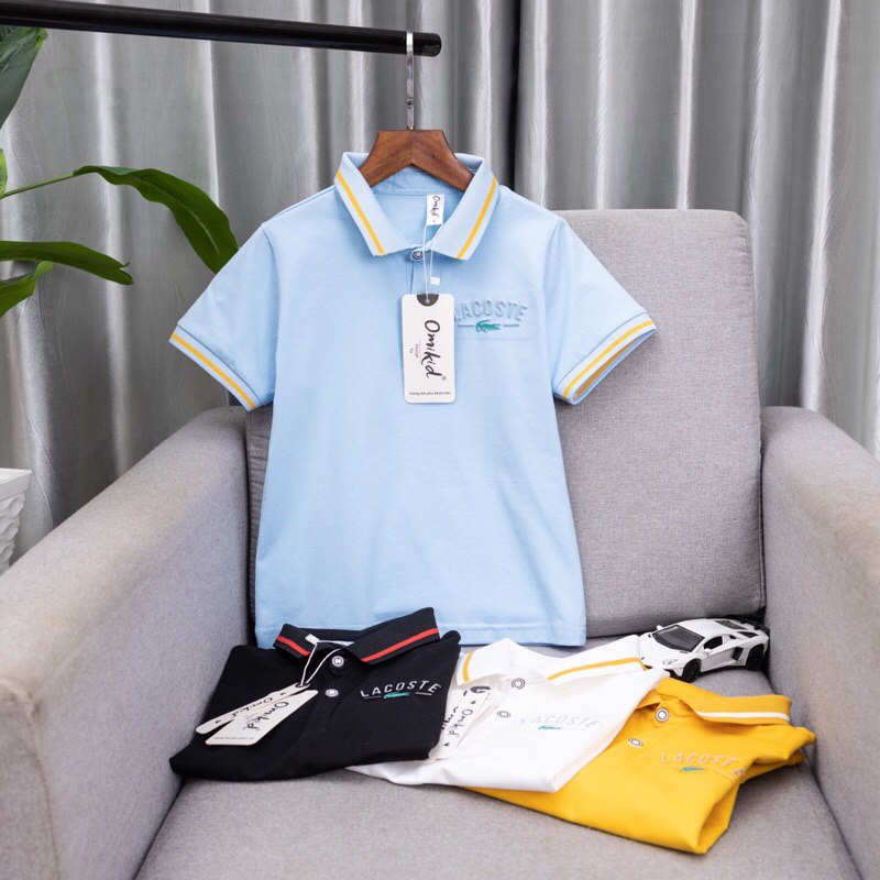 Áo thun bé trai , Áo polo cổ trụ bé trai 8-60kg hàng shop cao cấp