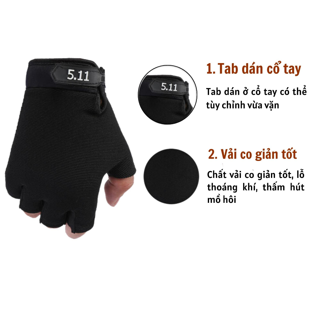 Găng tay chống nắng hở ngón, găng tay chống trượt đi xe máy