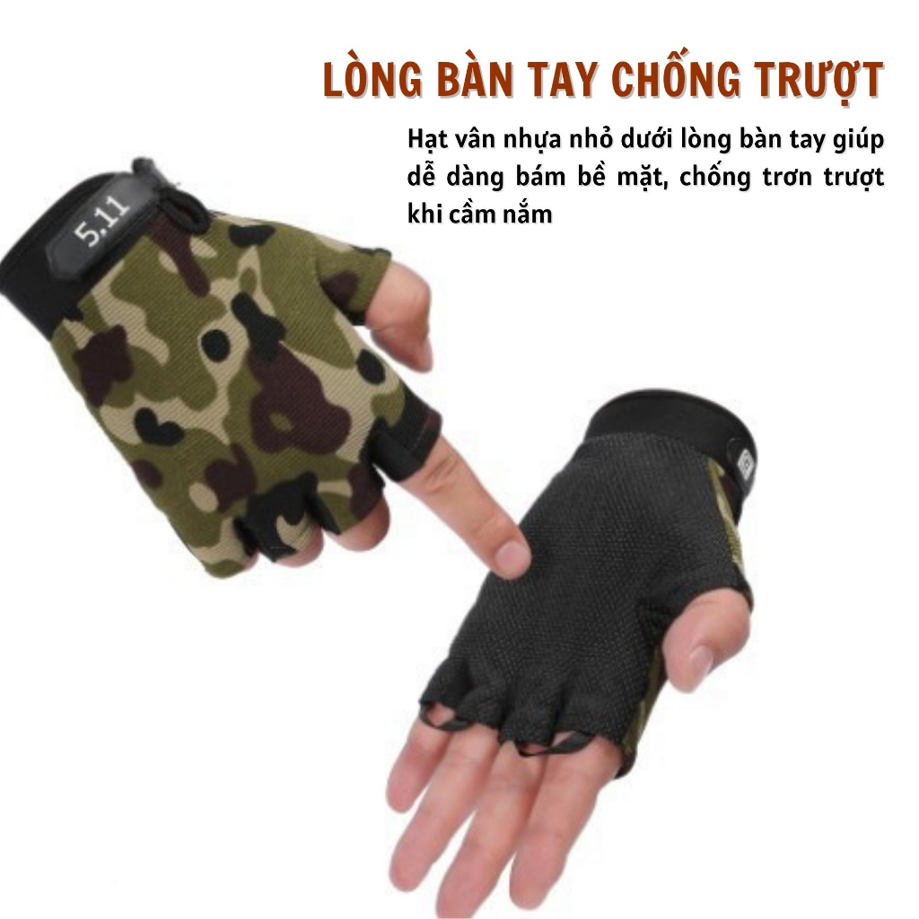 Găng tay chống nắng hở ngón, găng tay chống trượt đi xe máy